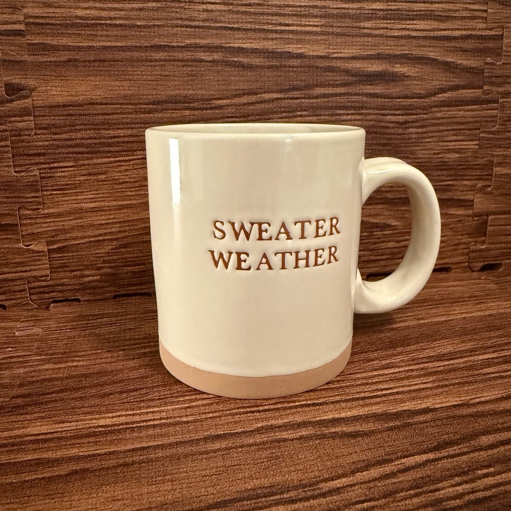 Cream and Tan 'Sweater Weather' Mug - Picture 2 of 7